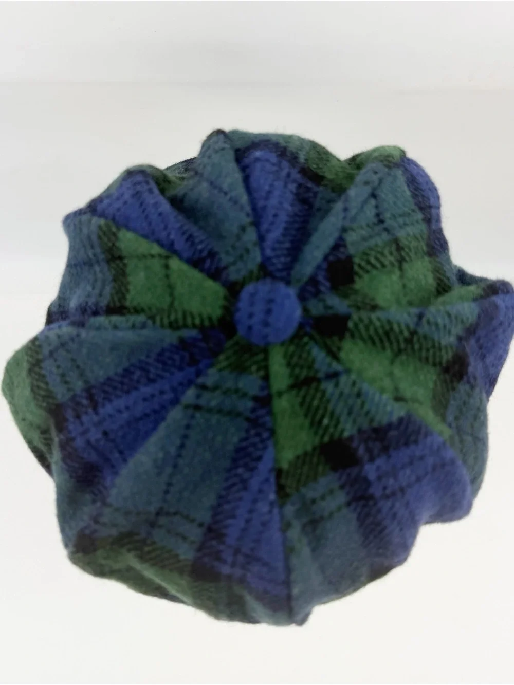 Vintage The Limited Green Blue Plaid Wool Newsboy Cap Hat Academia Italy Y2K